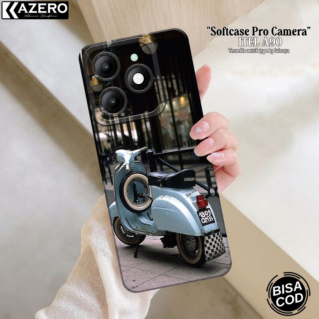 Softcase Hp Itel A90 ล่าสุดแฟชั่นกรณีVespaกรณีItel A90 ซิลิโคนProกล้องItel A90 Kesing Itel A90 ป้องก