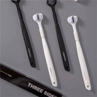 [สินค้าพร้อมส่ง] 【ลดราคา】【ซื้อ 1 แถม 1】แปรงสีฟัน 3 ด้าน หัวแปรง 3 มิติ ขนนุ่ม ทำความสะอาดล้ำลึก ระงับกลิ่นกาย แปรงสีฟันผู้ใหญ่สำหรับใช้ในบ้าน 【ServePro】 PeachBlossom