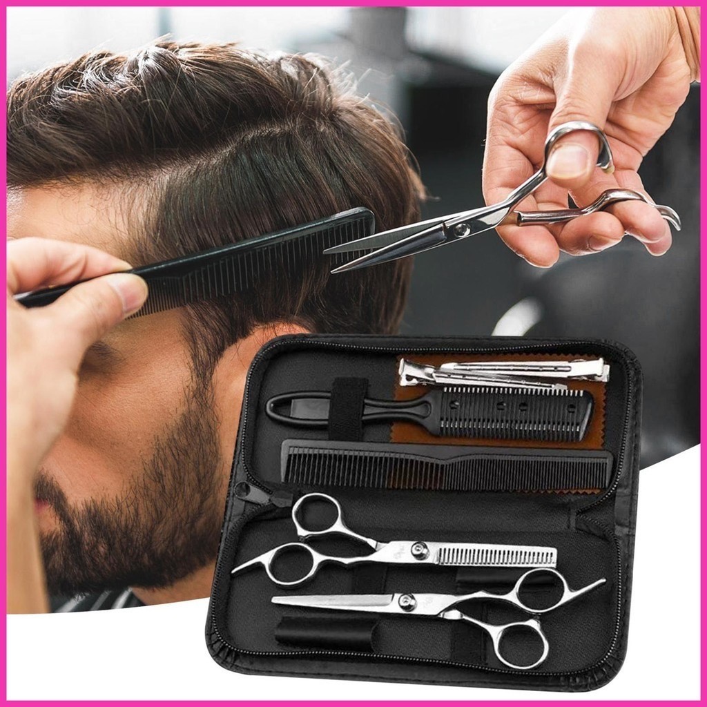 9 PCS+10PCS/Set อุปกรณ์ทำผมกรรไกรตัดผมชาย/หญิง