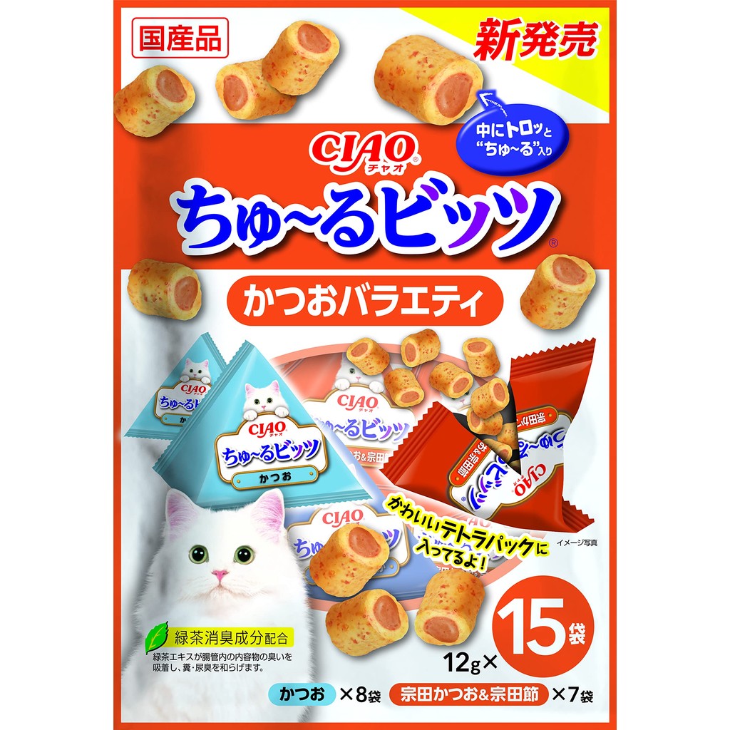 CIAO Churu Bits Bonito Variety 12g x 14 bags Cat Treats