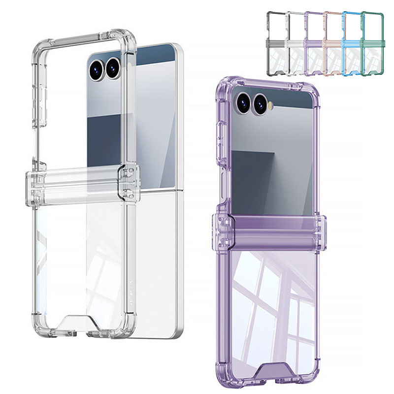 ซิลิโคนสี่มุมป้องกันกันชน Soft Case สําหรับ Samsung Galaxy Z Flip 7 Z Flip 6 Z Flip 5 กรณีบานพับเต็มรูปแบบกันกระแทก