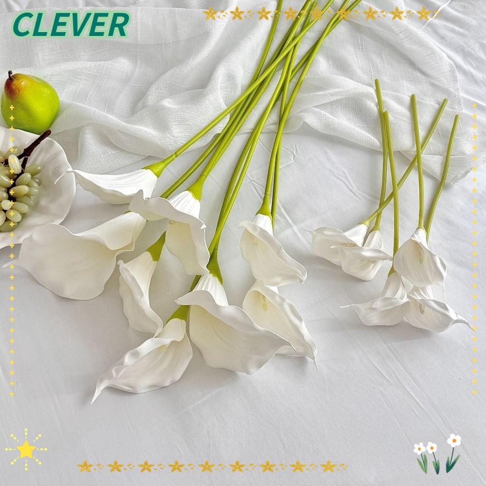 CLEVER ดอก Calla Lily ประดิษฐ์, พืชเทียมสีขาว 75 ซม., ช่อดอกไม้แต่งงานจําลอง EVA