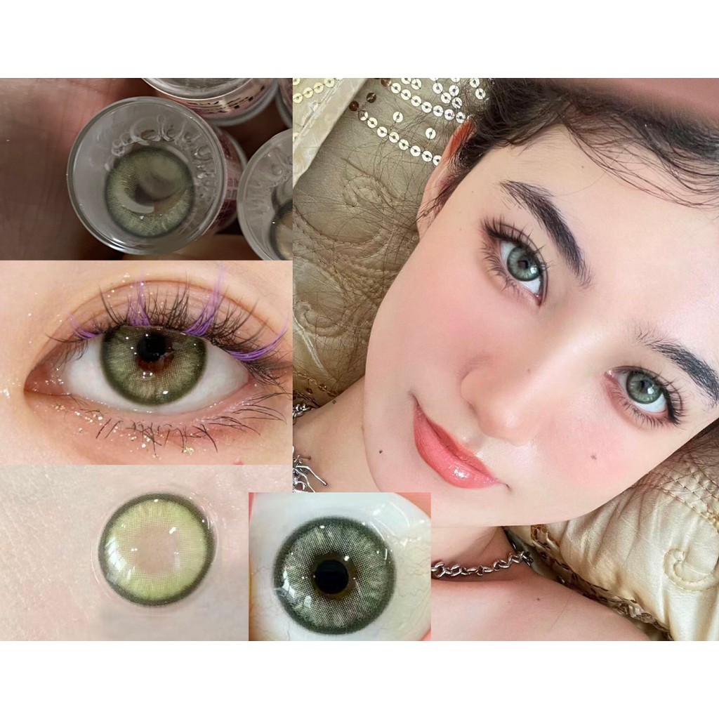 QSWLIAN,FLLYCON ยี่ห้อ ,14.20mm,Gdia 13.5mm,(เกรด 0-8.00),1 คู่ คอนแทคเลนส์การใช้งานรายปี(สีเขียว)