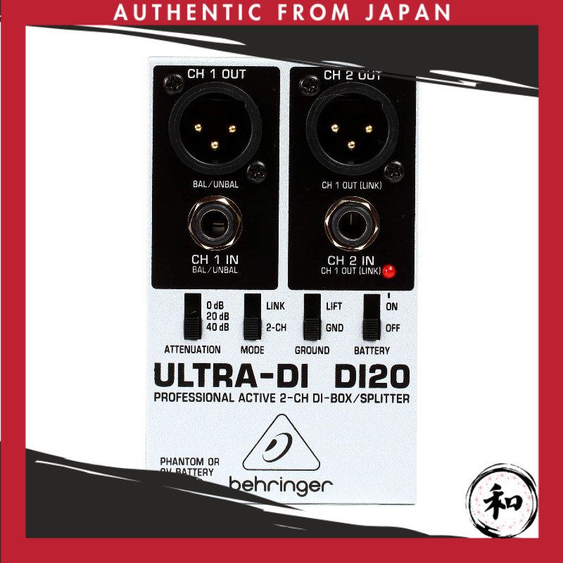 Behringer ไดเร็คบ็อกซ์ 2ch สปลิตเตอร์ ทำงานด้วยพลังงานฟันตัม DI20【ส่งตรงจากญี่ปุ่น】