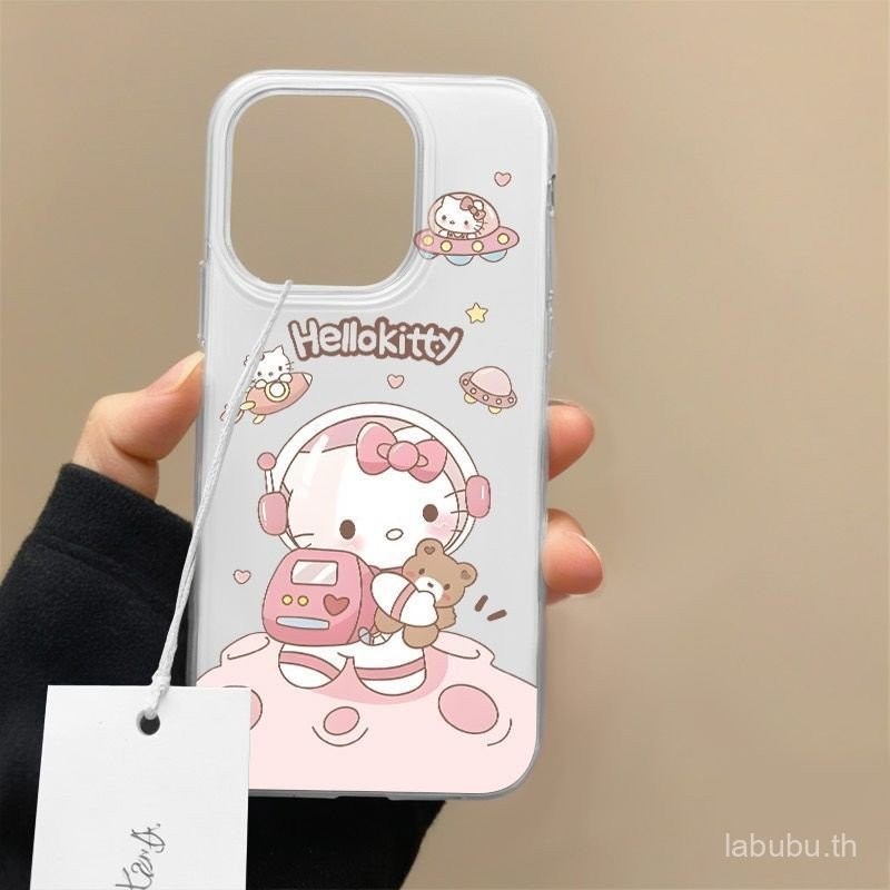 นักบินอวกาศ Kaidi Simple Creative น่ารักการ์ตูนเคสโทรศัพท์เหมาะสําหรับ iPhone 16pro 15pro 14promax 1