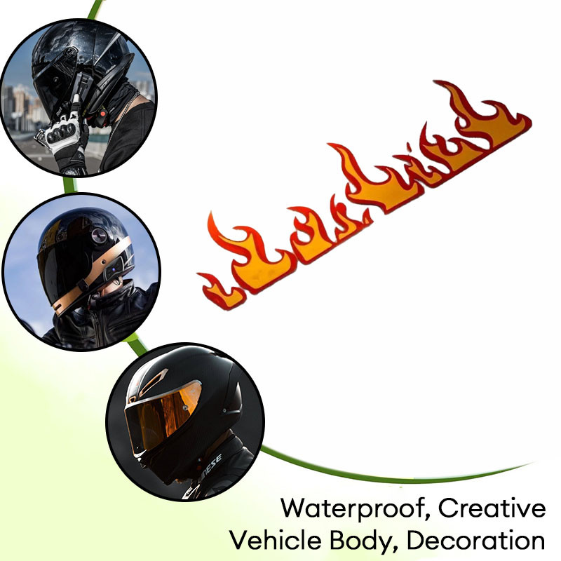 LIUOOP สติ๊กเกอร์เส้นเปลวไฟกันน้ำ แผงด้านข้างรถจักรยานยนต์ หมวกกันน็อคถังน้ำมันเชื้อเพลิง