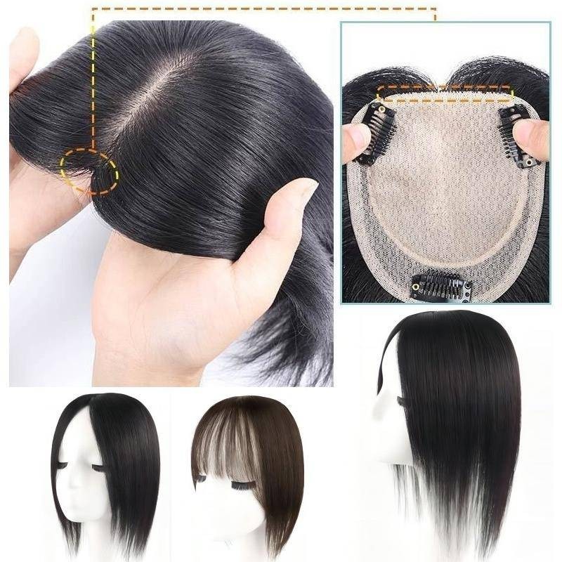 10cmx13cm Hand Tied Nanonet 100% Human Hair Toppers Top Piece สําหรับผู้หญิงคลิป 25 ซม.,30 ซม.