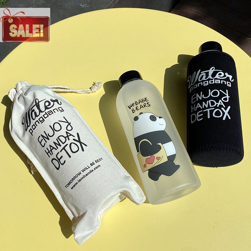 Bl 1000ml ขวดน้ํา Panda ถ้วยโปร่งใสขวดน้ํา Drinkware ถ้วยรั่ว A