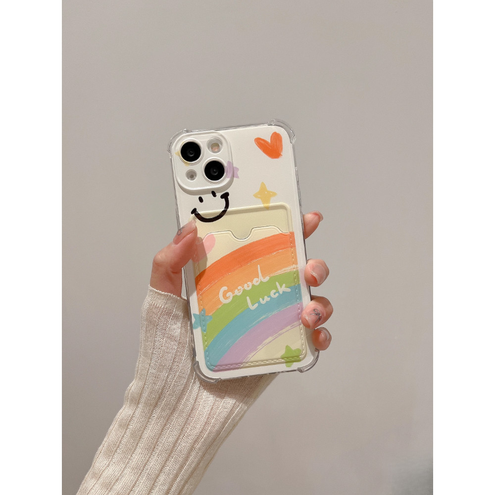 Rainbow smile coretan Soft Case HP Xiaomi 14 Note 13 Pro POCO M6 5G X6 C65 F5 X5 Redmi A3 A2 10s 8 9