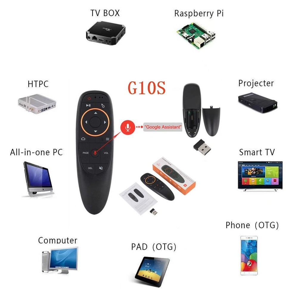 เม้าส์พกพา G10S รีโมท Air Mouse (มี Gyro) เมาส์ไร้สาย 2.4G Wireless Air Mouse + Voice Search