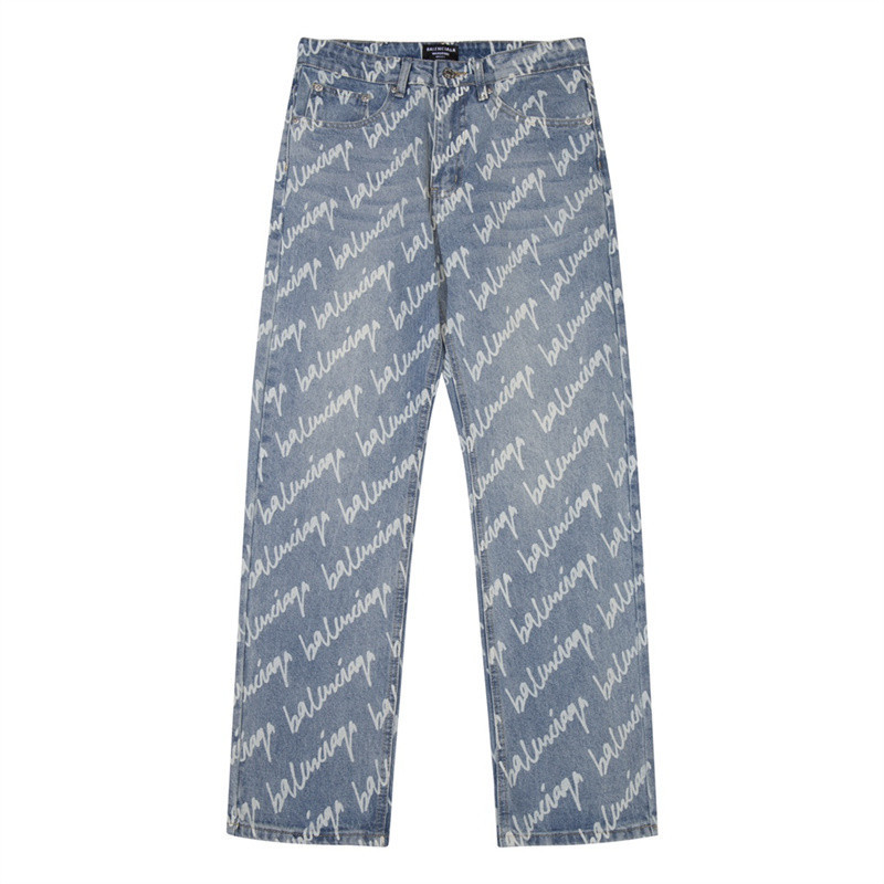 Paintball Signature Full Print LOGO Heavy Industry Washed Jeans WETT