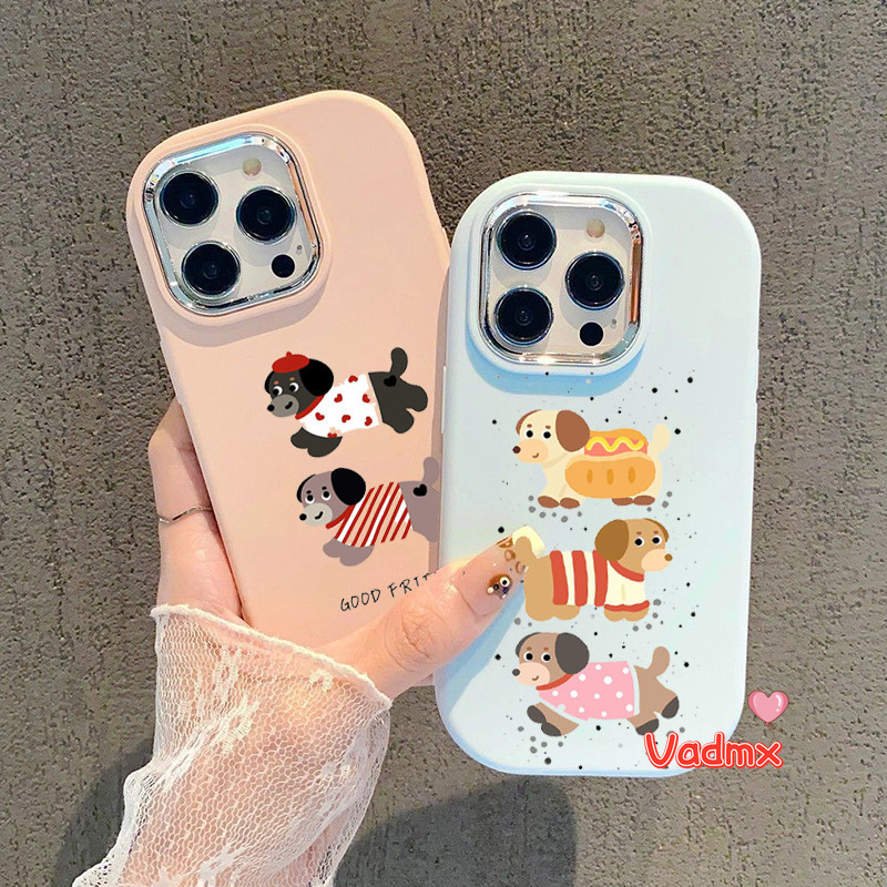 SAMSUNG น่ารักการ์ตูนดัชชุนลูกสุนัขปลอกสําหรับsamsung Galaxy A05 A05S A15 A25 A24 A54 S24 S23 S22 Plus Ultra S23 FE S21 S20 FEนุ่มพร้อมป้องกันกล้องสัตว์ปกอ่อน