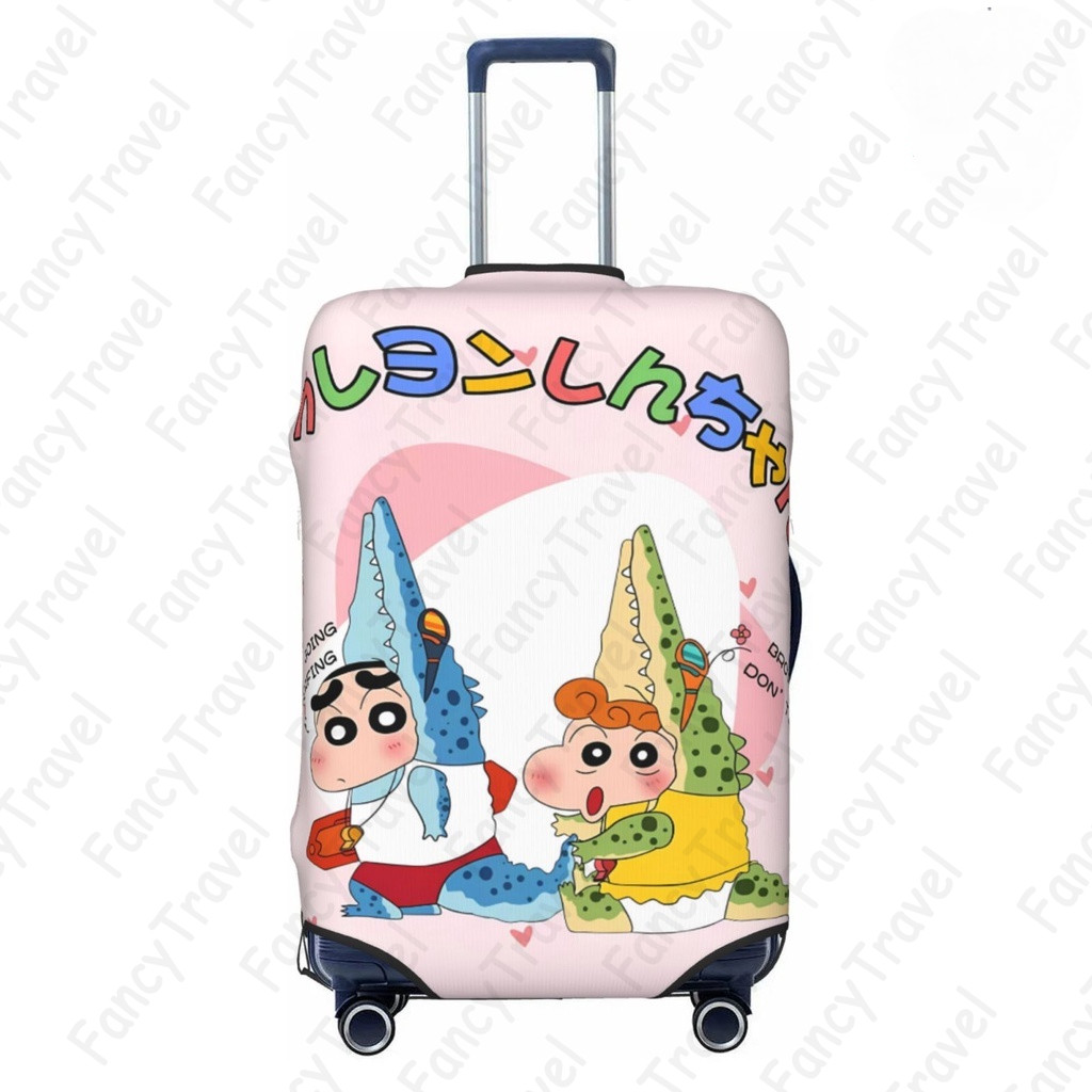 Fancytravel Crayon Shin-chan ผ้าคลุมกระเป๋าเดินทาง กระเป๋าเดินทาง ผ้ายึดได้เยอะ กันฝุ่น กันรอย สวมใส่ได้ ข้น 18/20/22/24/26/28/32นิ้ว