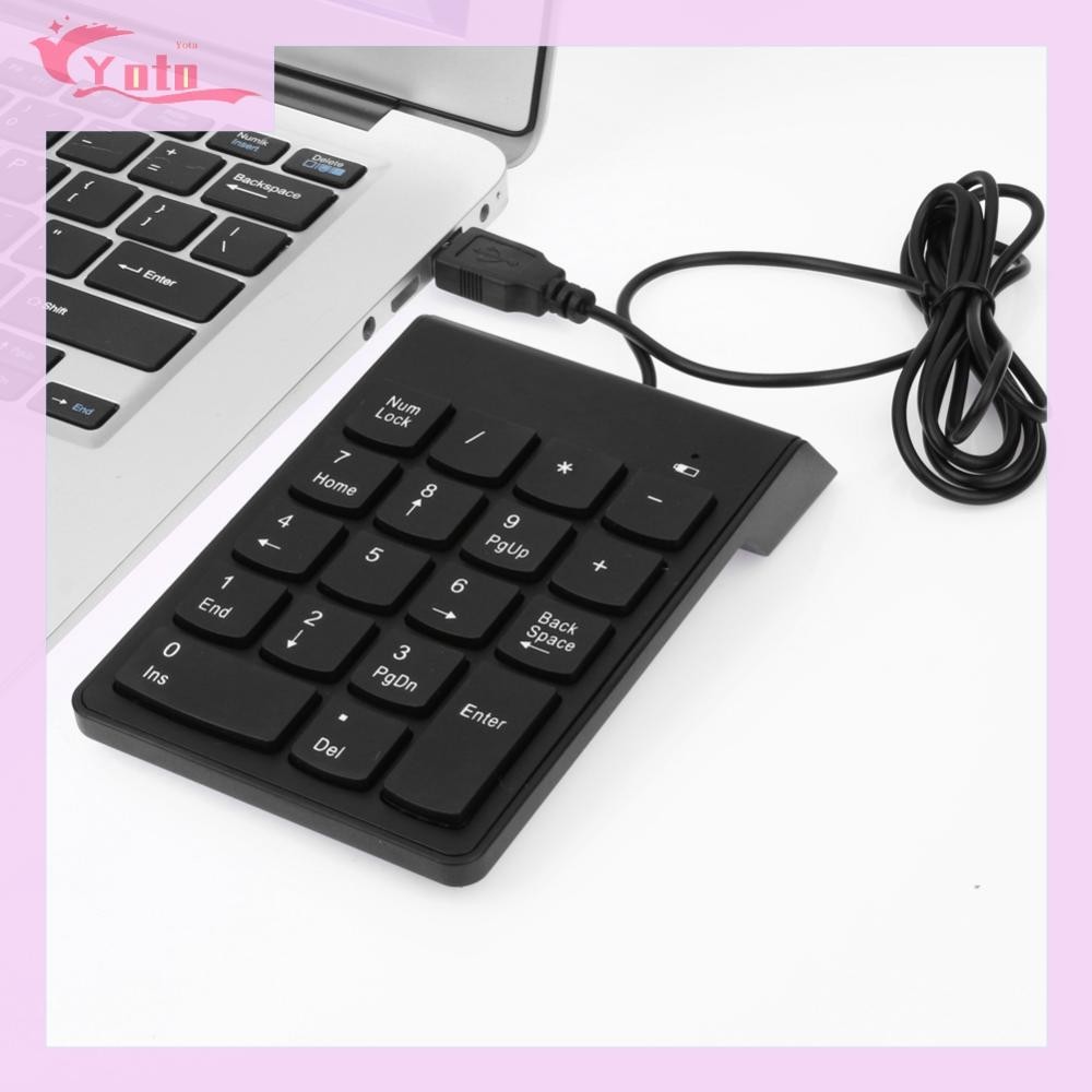 [Yotable.th] ใหม่ USB Mini 18 คีย์แผ่นตัวเลขแป้นพิมพ์ปุ่มกดตัวเลขสําหรับแล็ปท็อปหมายเหตุ