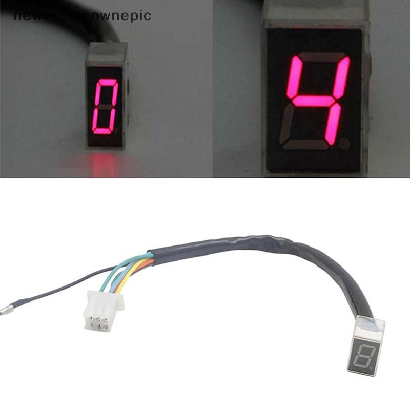 Newwellknownepic LED Universal Digital Gear Indicator จอแสดงผลรถจักรยานยนต์ Shift Lever Sensor TH