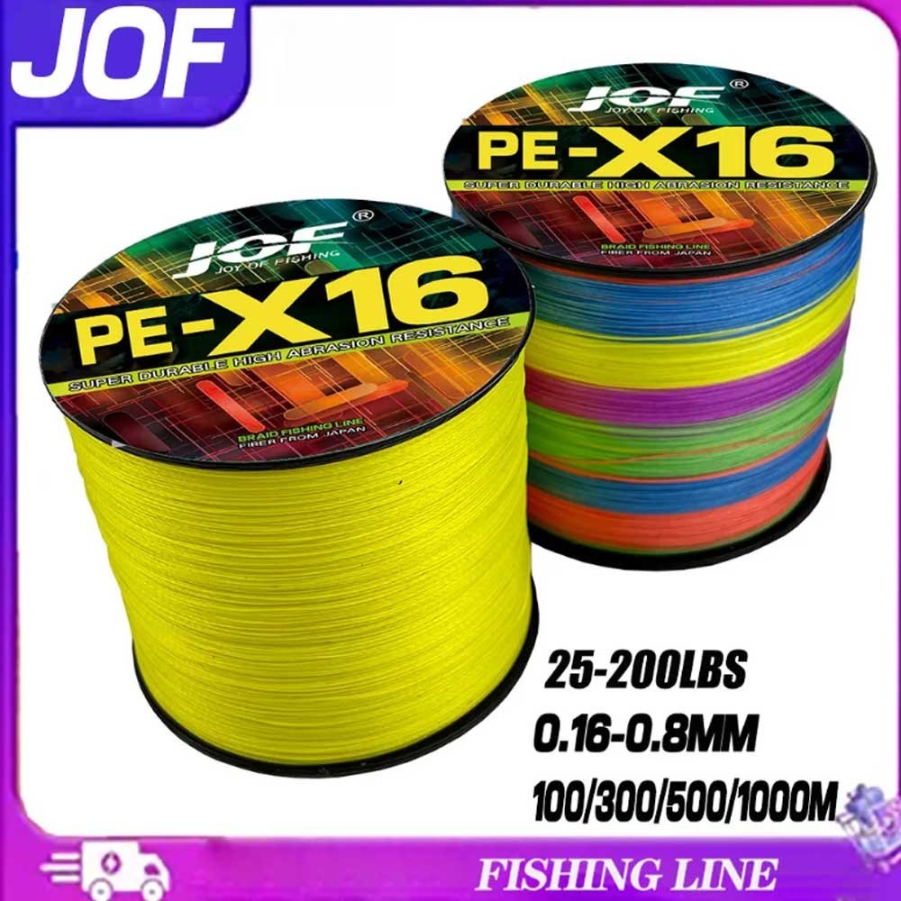 Tali Pancing JOF 12X/16X Strands Braided Line 500/300m 4 สีสําหรับสายตกปลา MaxDrag 200LB Multifilament PE Line ตกปลาทะเลน้ําเค็ม PE สายตกปลา