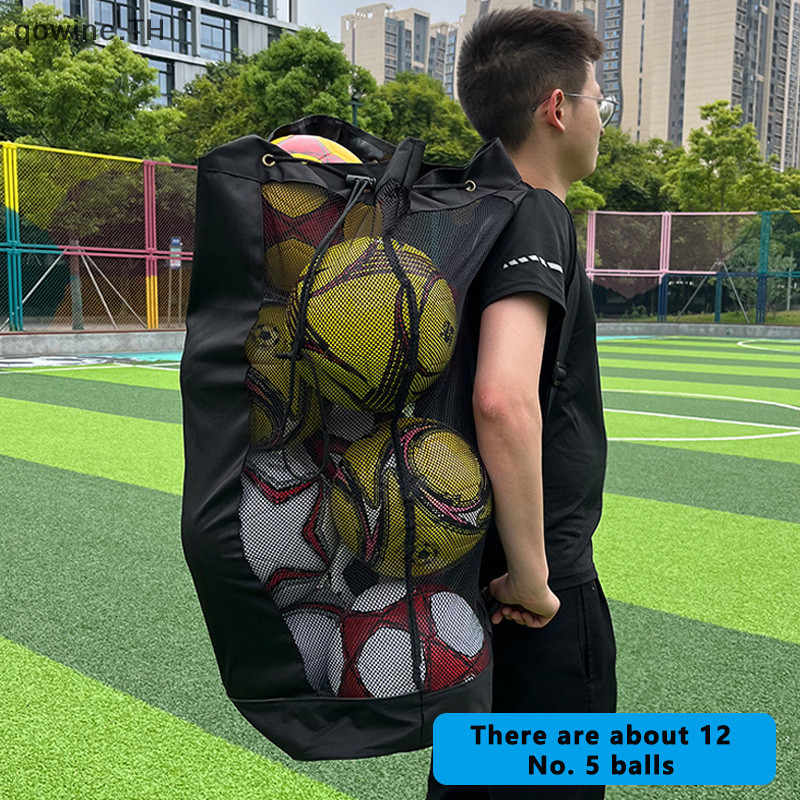 [qowine] ฟุตบอลถุงตาข่ายกระเป๋าลูกบอลถุงตาข่ายขนาดใหญ่กระเป๋าเก็บความจุขนาดใหญ่กระเป๋าลูกบอลกระเป๋า TH