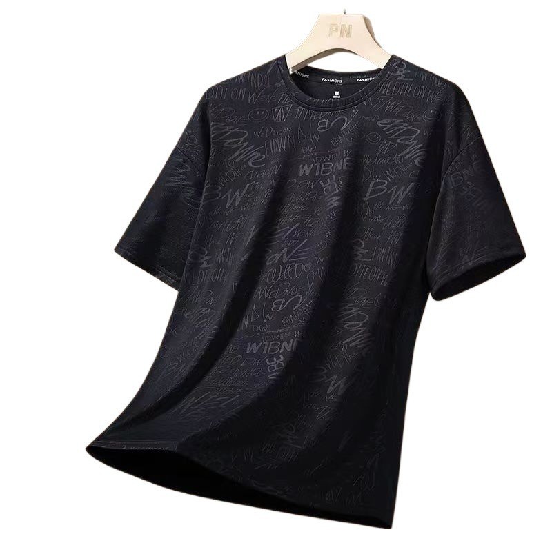 Carrali เสื้อยืดผู้ชายฤดูร้อนผ้าไหมน้ําแข็ง Street สวมใส่ดูดซับเหงื่อ Quick-Drying ครึ่งแขนผู้ชาย