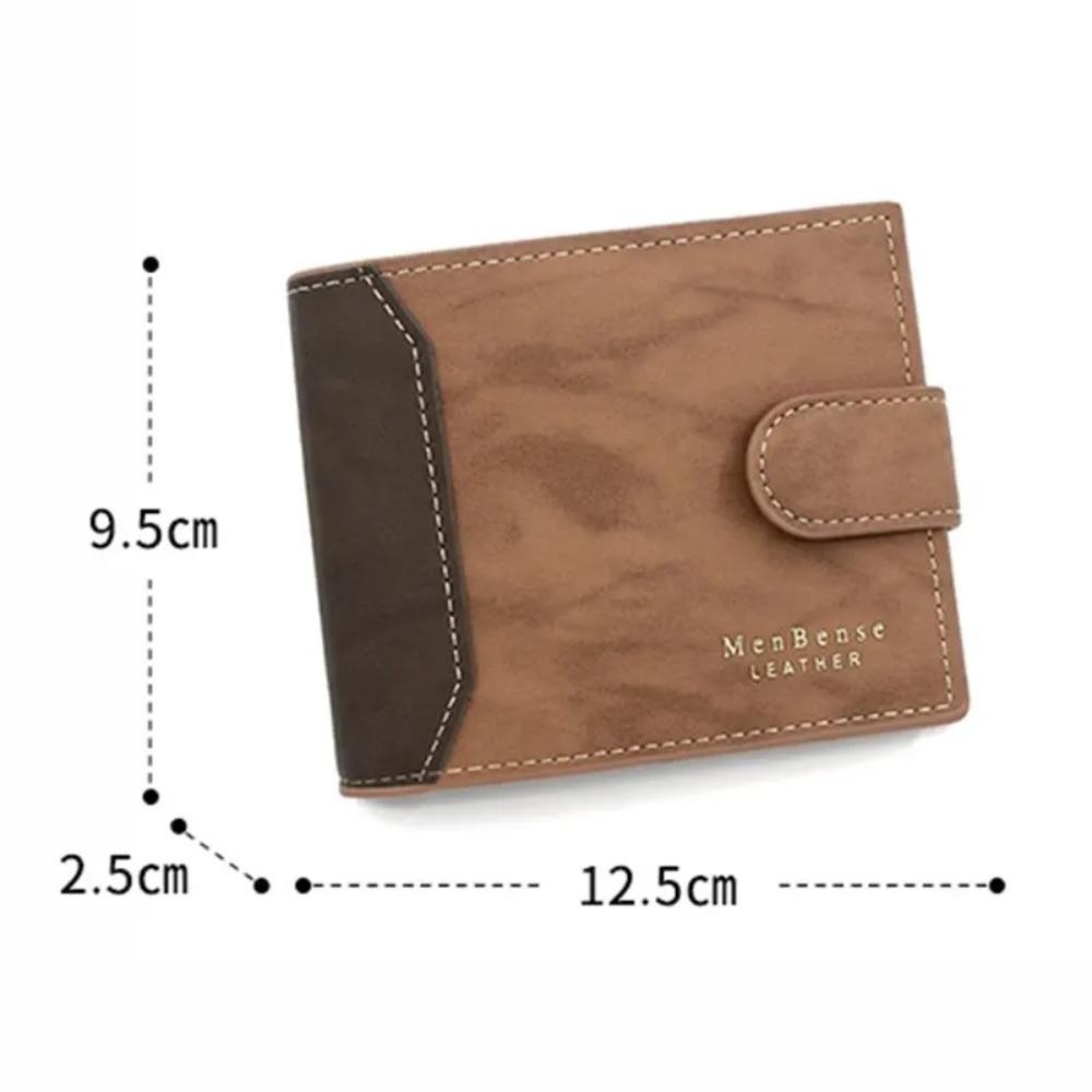 Uumir กระเป๋าสตางค์ใบสั้น, พร้อม Hasp Multi Slot Mashed Wallet, Fashion Large Capacity PU Leather Coin Purse Men ราคา ถูกที่สุด ดีลบีเคเค แกลเลอรีภาพที่ 2