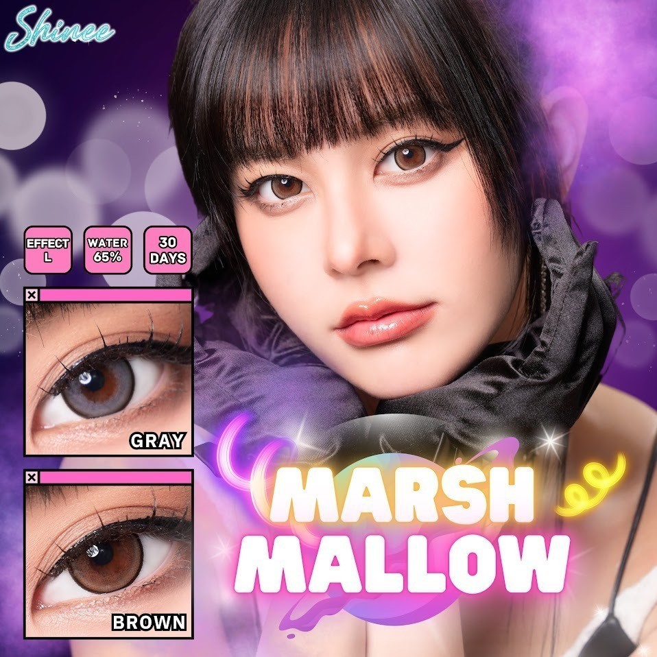 คอนแทคเลนส์(บิ๊กอาย)🔥Marshmallow🔥(Shinee) สี : Brown / Gray รายเดือน มีค่าสายตา - รูปที่ 2