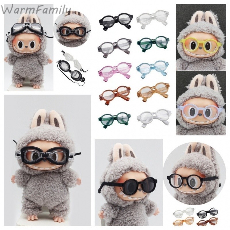 Labubu V2 V1 macaron ลาบูบู้ แว่นตาพลาสติกใส ทรงกลม สีแคนดี้ สําหรับตุ๊กตา|ตุ๊กตาแว่นตา ทรงกลม ของขวัญสําหรับเด็ก