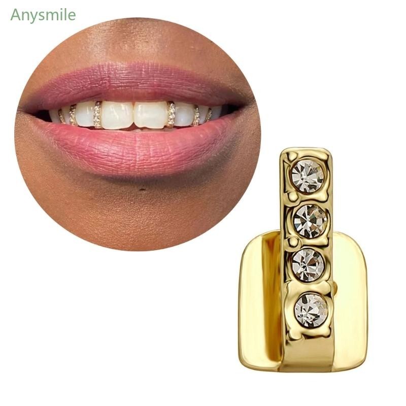 Anys หมวกฟันแฟชั่น Hollow Single Vertical Tooth Caps Dental Grills เครื่องประดับ