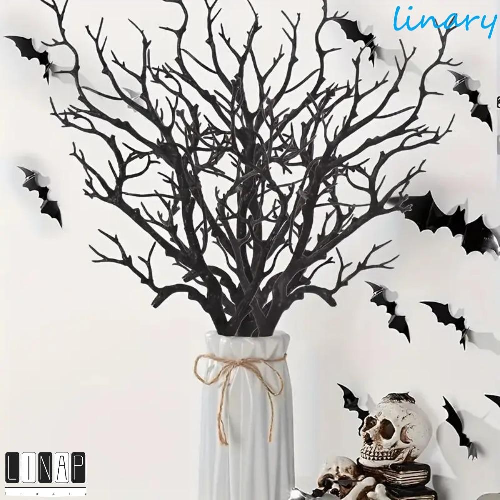 Culinaryhv 5 ชิ้นฮาโลวีนประดิษฐ์ Dead สาขา,สีดํา Antlers รูปร่างประดิษฐ์พลาสติกสาขาต้นไม้,ประณีตที่สมจริง Non-Fading เหี่ยวสาขาตกแต่งบ้านตาราง