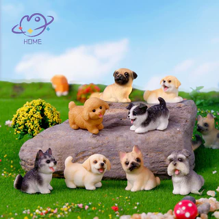 [mayhome] 1pc เรซิ่นหัตถกรรมขนาดเล็กรูปเล็กๆสําหรับ Microlandscape Fairy Garden Decor น่ารักสุนัขขนาดเล็ก Puppy สัตว์ตกแต่ง {TH}