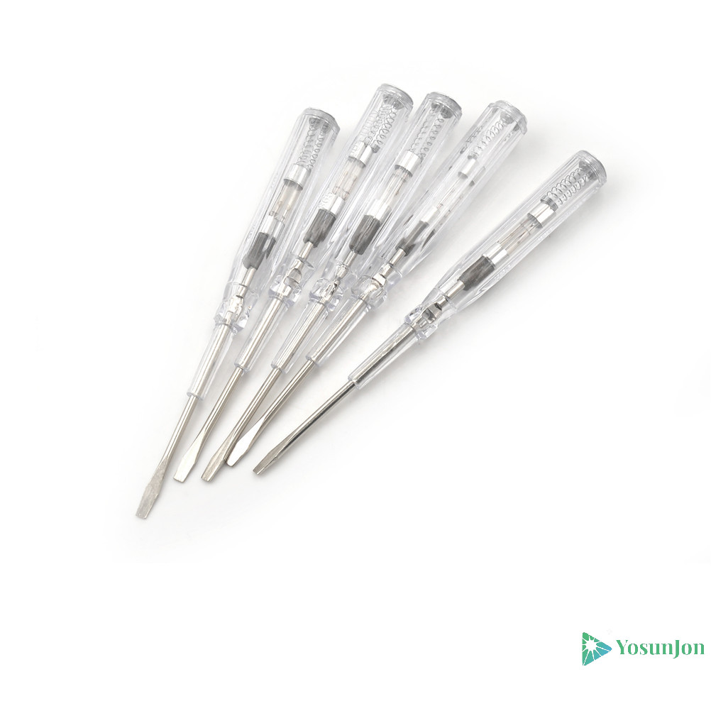 Yosunjon] 1* เครื่องทดสอบไฟฟ้าปากกาไขควง 100-500V แรงดันไฟฟ้าทดสอบเครื่องตรวจจับไฟ Probe 1pcs 100-500V Induced เครื่องทดสอบไฟฟ้าไขควง Test Probe ปากกาเครื่องตรวจจับแรงดันไฟฟ้า light