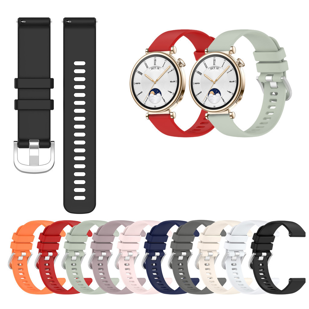 18 มม.20 มม.22 มม.ซิลิโคนสําหรับนาฬิกา Huawei GT7 GT6 GT5 GT3 GT4 SE GT2 GT2e Watch4 Watch3 Pro GT 2 3 4 5 6 2e 41 มม.42 มม.43 มม.46 มม.Simple บ้านนาฬิกาข้อมือสมาร์ทสีลูกกวาด