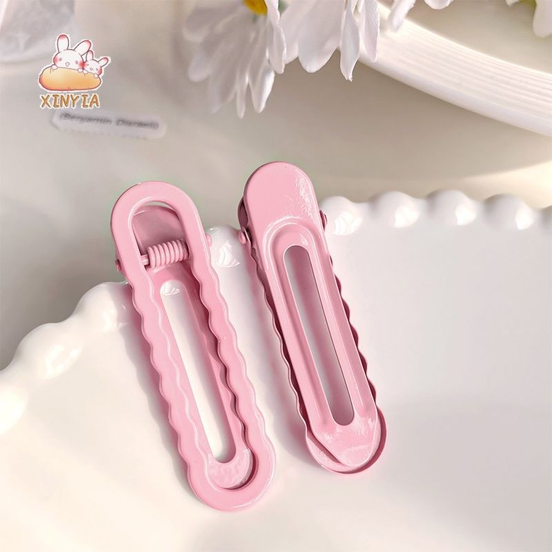 Wongingingr-candy Colored Hair Clip 2 ชิ้นชุดเดิมกว้างขอบ Bangs Clip Wavy Duckbill ClipsXINYIA.TH - รูปที่ 7