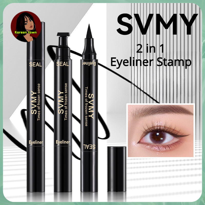 อายไลเนอร์แบบสองหัว SVMY กันน้ำ กันเหงื่อ พร้อมหัวสแตมป์วิงหางตา【SVMY6501】