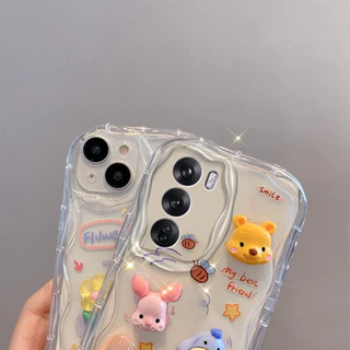 เคส OPPO RENO 12 RENO 12 PRO 5G ตุ๊กตาสามมิติ สีใส การ์ตูน กรณีป้องกันโทรศัพท์มือถือ TY4