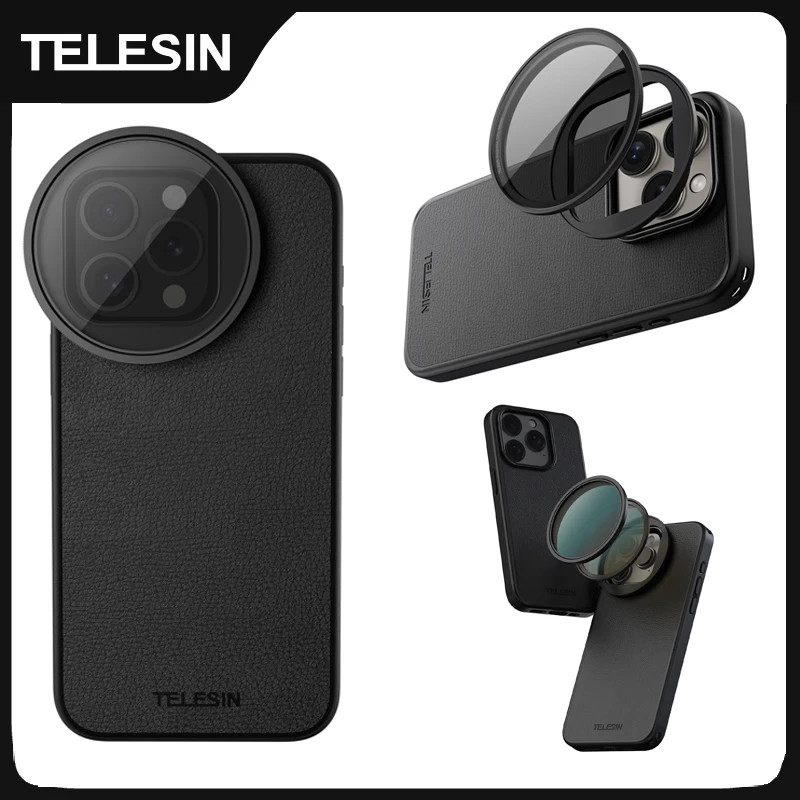Telesin โทรศัพท์ CPL VND Filter สําหรับ Iphone 15 Pro 15 Pro Max พร้อมเคสป้องกันโทรศัพท์ตัวกรองเลนส์