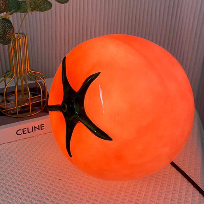 มะเขือเทศกระจกไฟกลางคืน โคมไฟมะเขือเทศ สีแดง led โคมไฟตั้งโต๊ะ ของแต่งห้อง โคมไฟหัวเตียง - รูปที่ 4