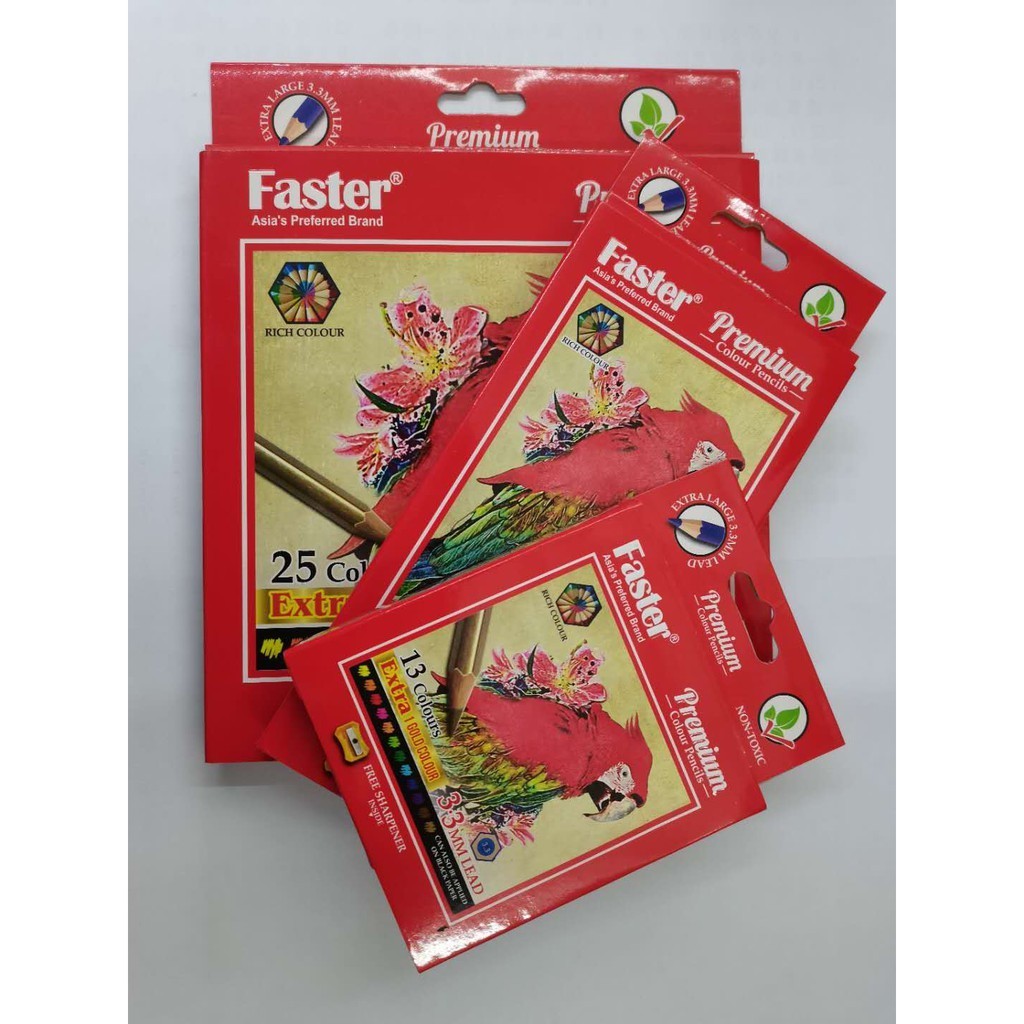 ดินสอสี Faster Premium (พิเศษ 1 GOLD COLOUR ภายใน) CP-FP383-13S/CP-FP385-13L/CP-FP388-25L
