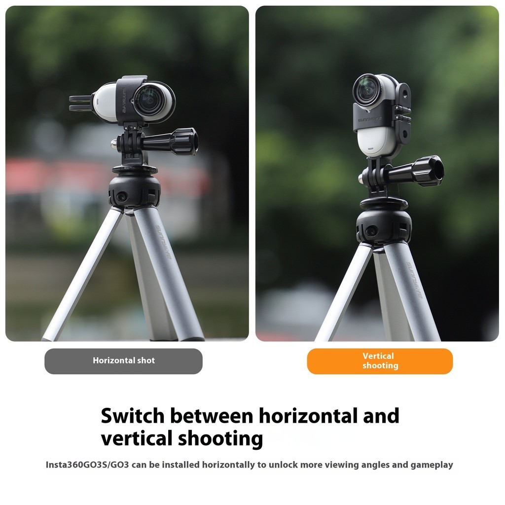 Sunnylife เหมาะสําหรับ Insta360 GO 3S/GO 3 แนวนอนแนวตั้งยิงวงเล็บกรอบอะแดปเตอร์ขยาย Quick Release อุปกรณ์เสริม