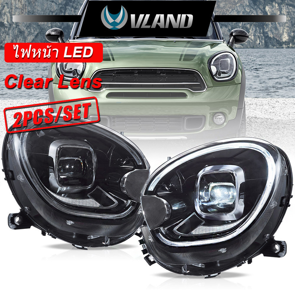 สําหรับ 2010-2016 Mini Cooper Countryman R60 Vland Full LED โปรเจคเตอร์ไฟหน้า w/Start-Up Animation