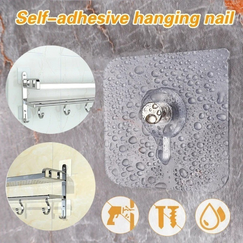 ตะขอติดผนังไม่มีร่องรอยโปร่งใส-ตะขอกาวที่แข็งแกร่งกันน้ํา-ห้องครัวห้องน้ําสกรูตะขอ-อเนกประสงค์กรอบรูปผู้ถือ - รูปที่ 3