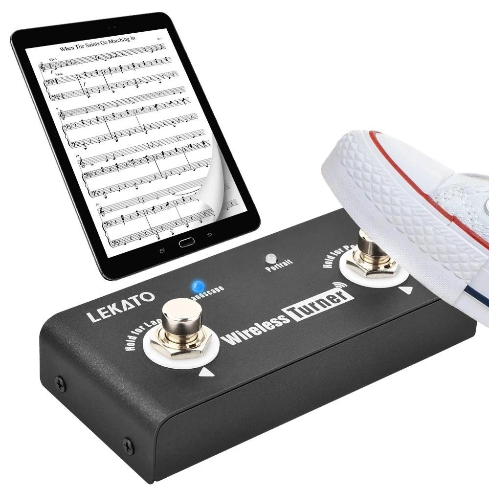 Lekato Wireless Page Tuner Pedal Guitar Effect รองรับ Looper สําหรับสมาร์ทโฟนแท็บเล็ต