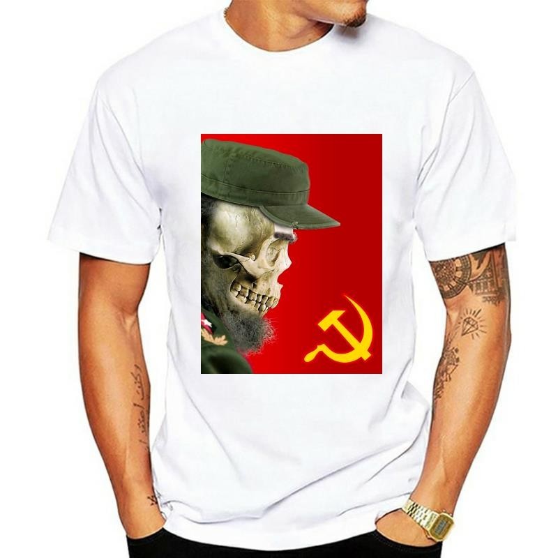 Fidel Castro T เสื้อ Revolution Cuba Communyst Tribute Che การเมือง TshirtCool ลําลองแขนเสื้อผ้าฝ้าย