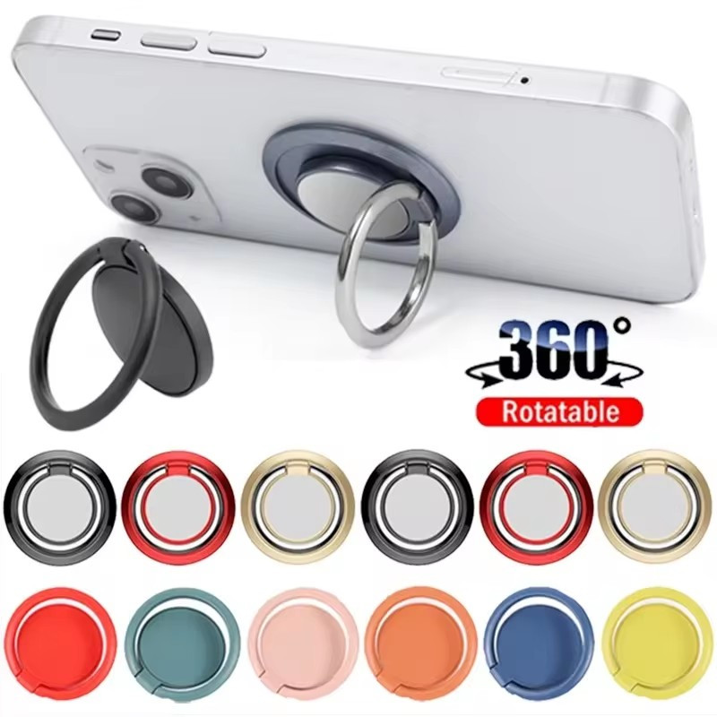 ที่วางโทรศัพท์แหวนนิ้วสากล / ขายึดแหวนนิ้วหมุนได้ 360 / ขายึดสติกเกอร์ด้านหลังโทรศัพท์แม่เหล็กในรถยนต์