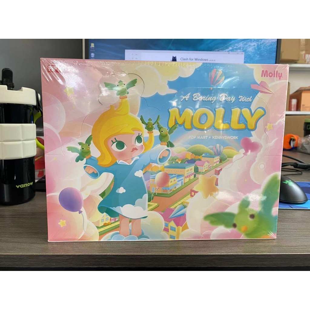 【พร้อมส่ง】molly a boring day with molly series popmart molly one day of molly art toy กล่องสุ่ม ตุ๊ก