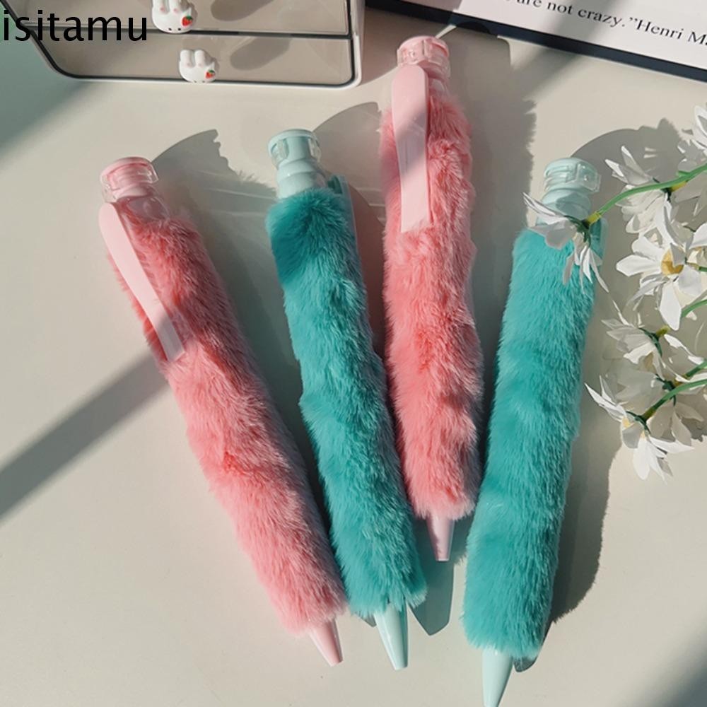ปากกาลูกลื่นยักษ์ ISITAFT ปากกาตุ๊กตาน่ารักสร้างสรรค์น่ารัก หน้าท้อง สีชมพูสีฟ้าตุ๊กตากดปากกาลดความดันนักเรียน