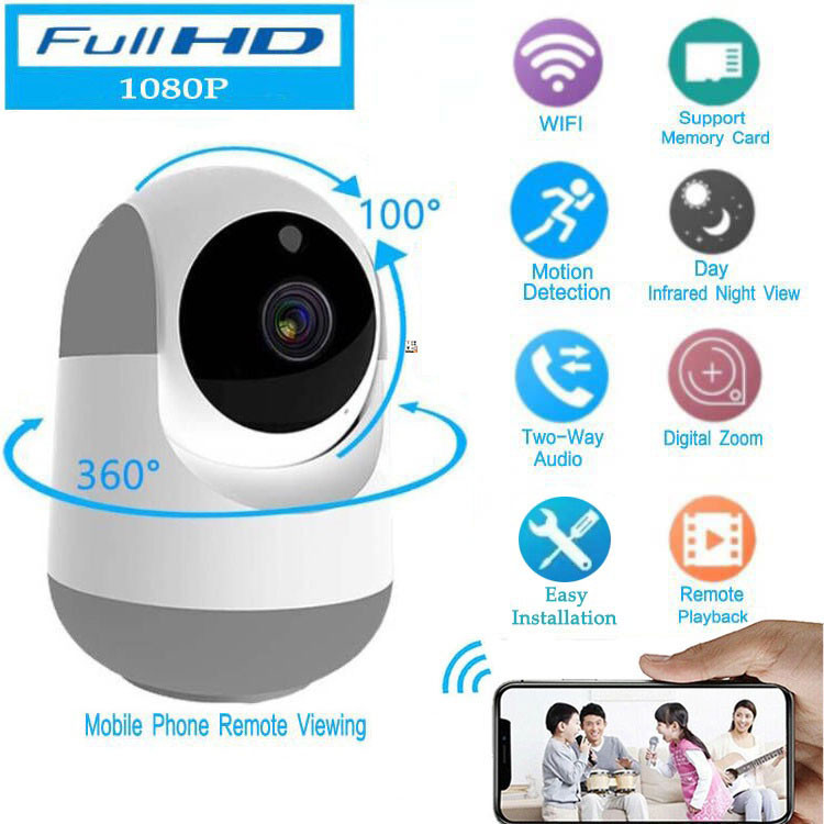 ภาพสีชัด YI IoT app 1080p กล้องวงจรปิด 360° WiFi CCTV Camera Full Color Night Vision