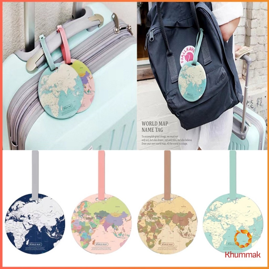 Khummak ป้ายชื่อกระเป๋า แท็กกระเป๋าเดินทาง บัตรสัมภาระ แบบกลม Luggage Tag