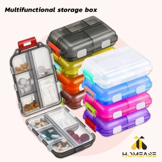 HA กล่องเก็บยา เก็บของอเนกประสงค์ 10 ช่อง ป้องกันความชื้น ขนาดเล็ก แบบพกพา Storage box