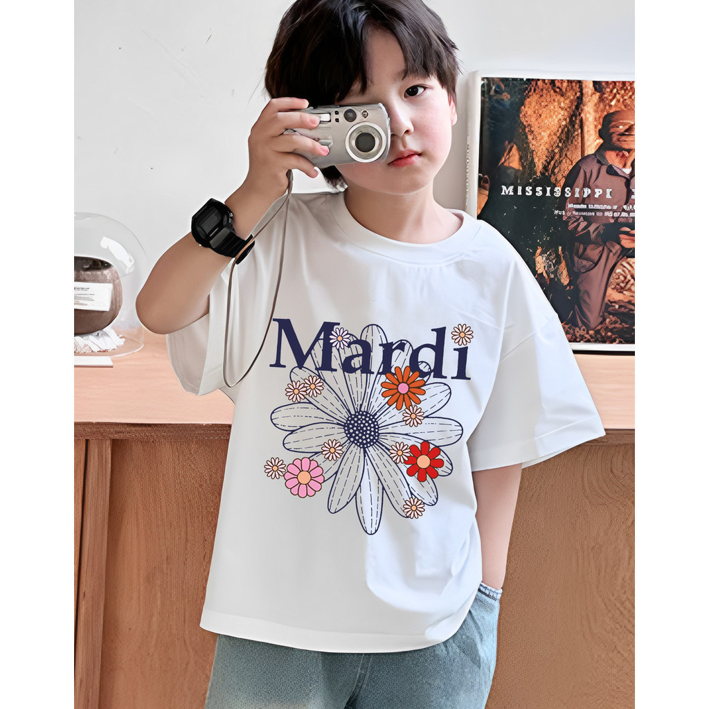 Mardi - เสื้อยืดเด็ก พร้อมส่ง เสื้อ Mardi Mercredi ลาย เสื้อยืดลายดอกไม้ ของแท้ 100%