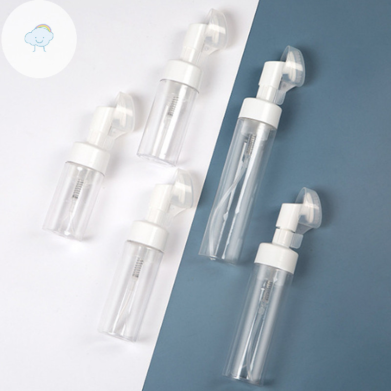 Twoe 100/150/200ml ขวดปั๊มฟอง Froth ที่ว่างเปล่าพร้อมหัวแปรงซิลิโคนกดประเภททําความสะอาดใบหน้าโฟมขวด TH