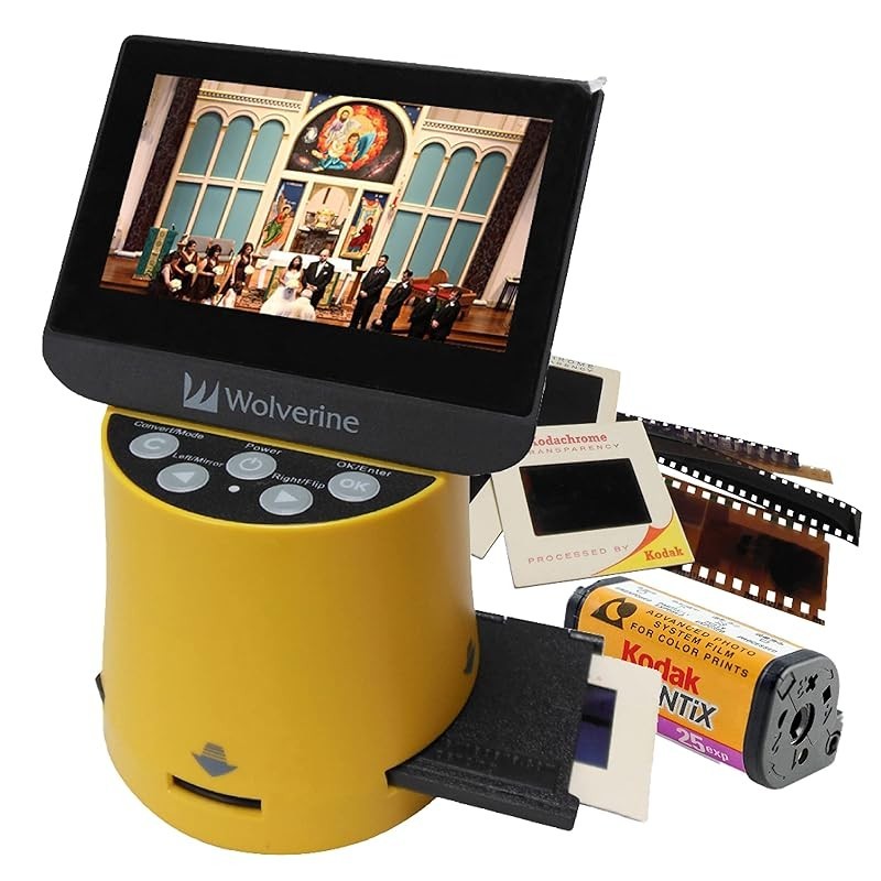 Wolverine Film Scanner 35mm Film Negative Digitalization Slide Film 20MP 4.3-inch Large Monitor APS/